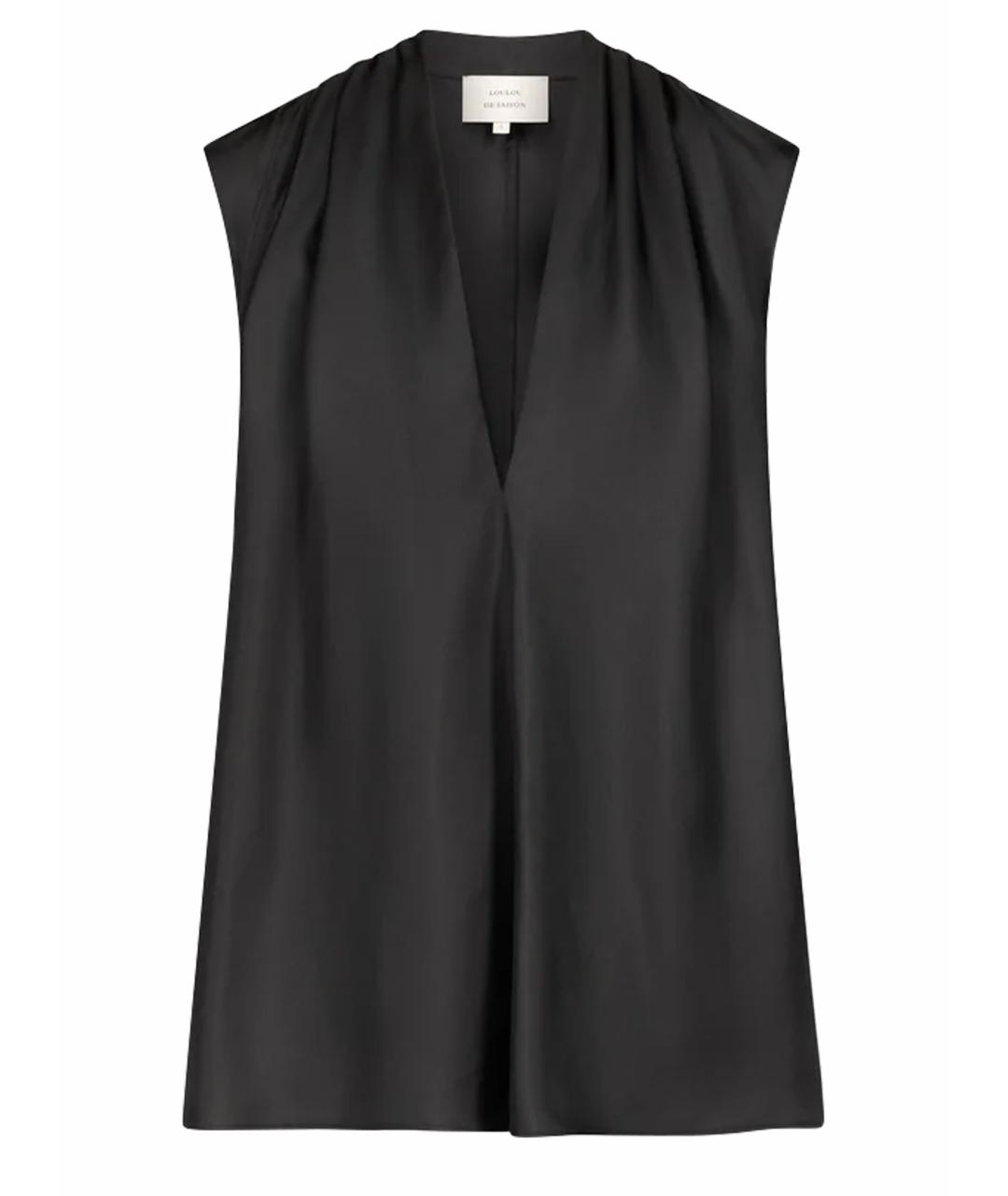 LOULOU DE SAISON Черная шелковая блузы, фото 1