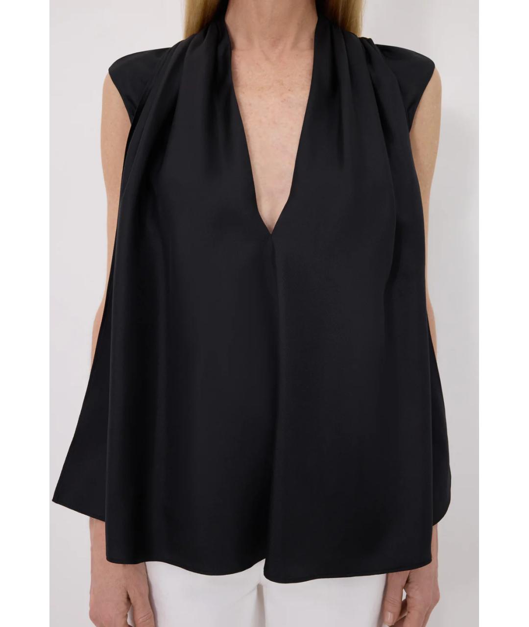 LOULOU DE SAISON Черная шелковая блузы, фото 4