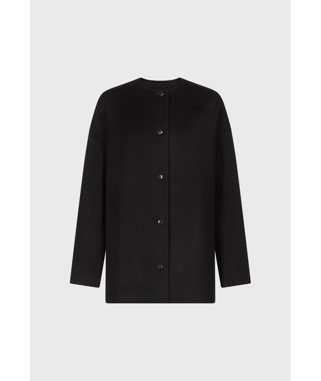 LOULOU DE SAISON Черное шерстяное пальто, фото 6