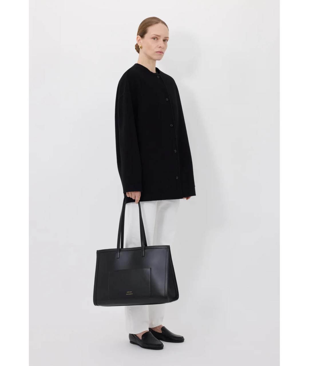 LOULOU DE SAISON Черное шерстяное пальто, фото 3