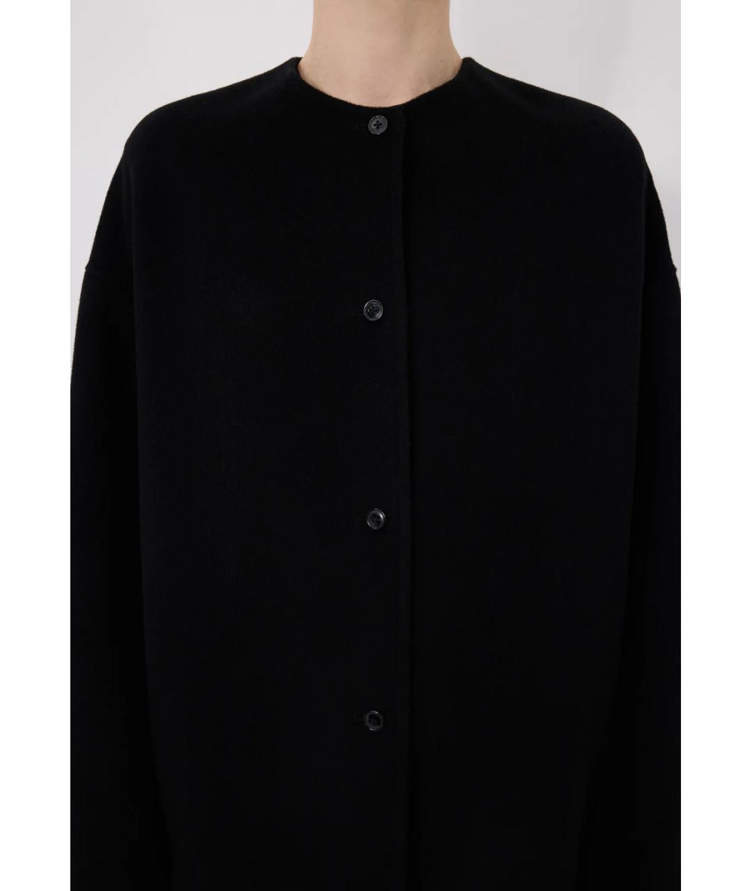 LOULOU DE SAISON Черное шерстяное пальто, фото 4