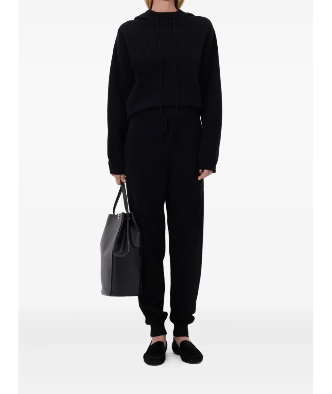 LOULOU STUDIO Черные кашемировые спортивные брюки и шорты, фото 2