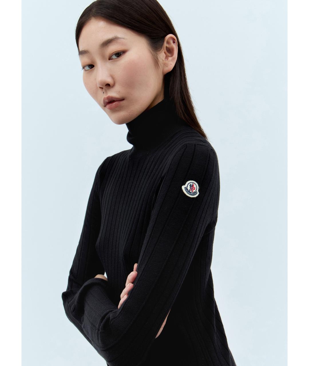 MONCLER Черная шерстяная водолазка, фото 3