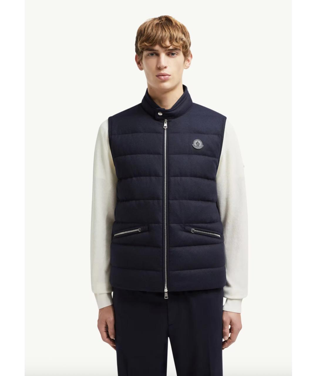MONCLER Синий полиамидовый жилет, фото 3