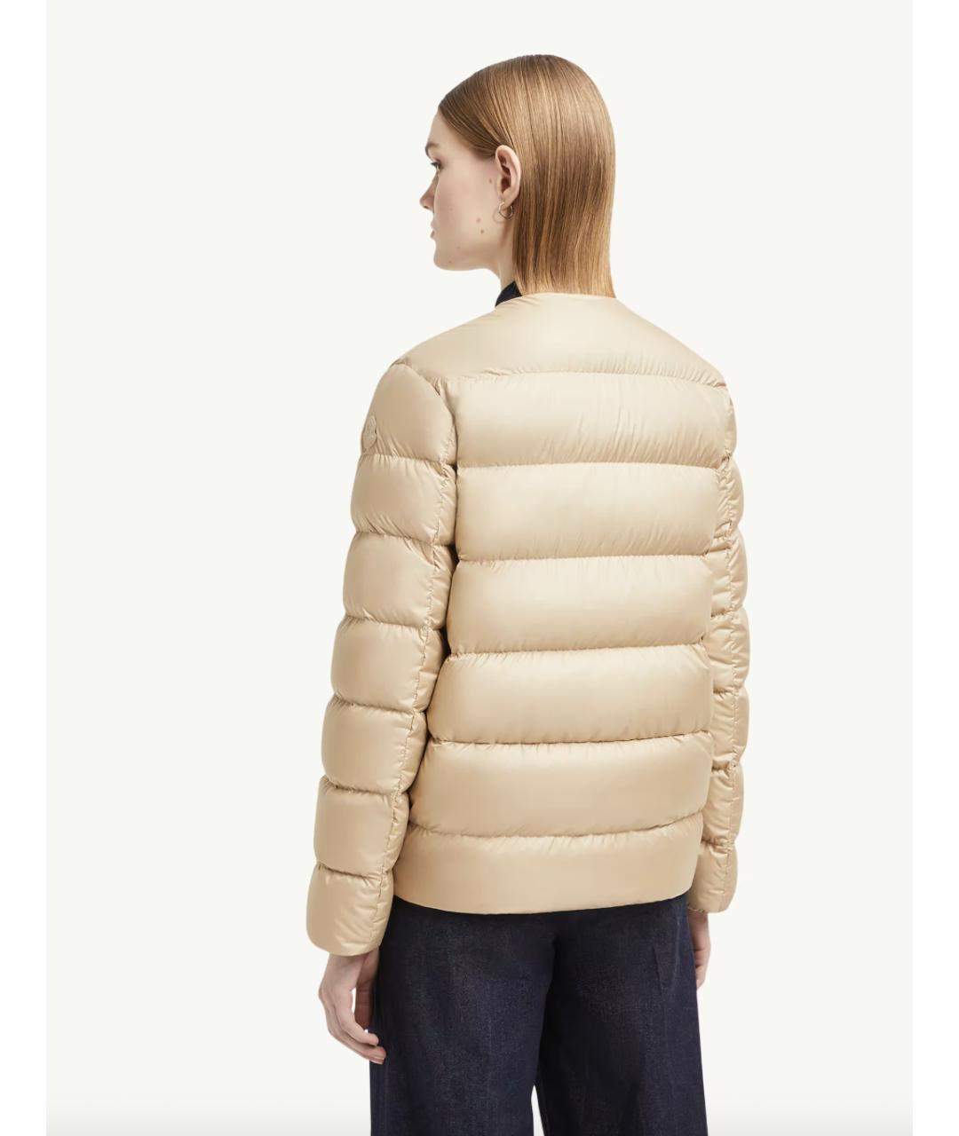 MONCLER Бежевая полиамидовая куртка, фото 4