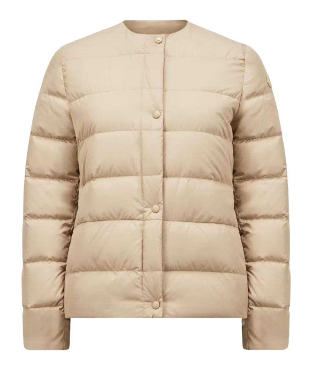 MONCLER Бежевая полиамидовая куртка, фото 1