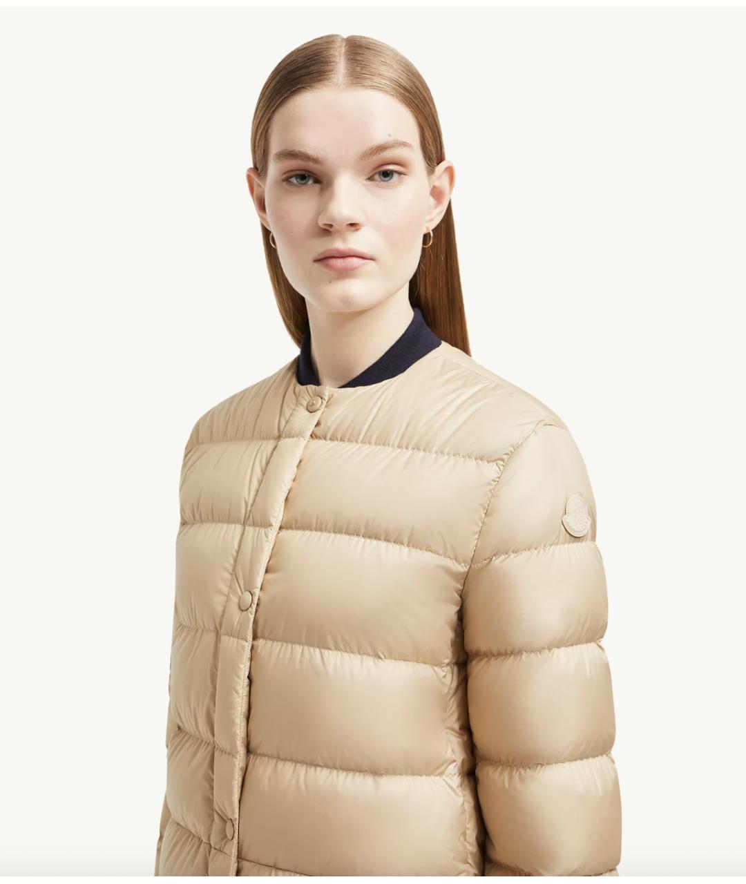 MONCLER Бежевая полиамидовая куртка, фото 3