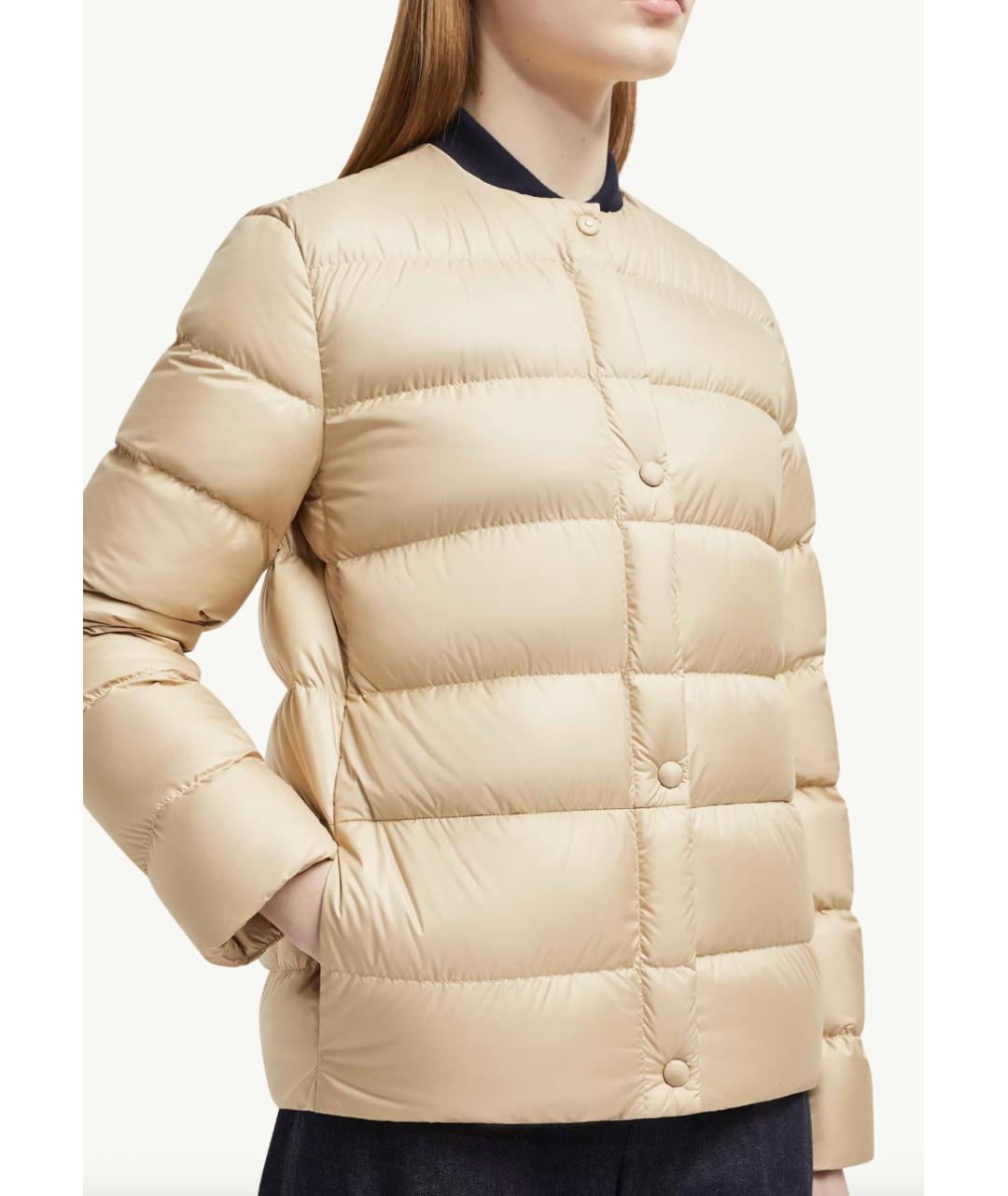 MONCLER Бежевая полиамидовая куртка, фото 5