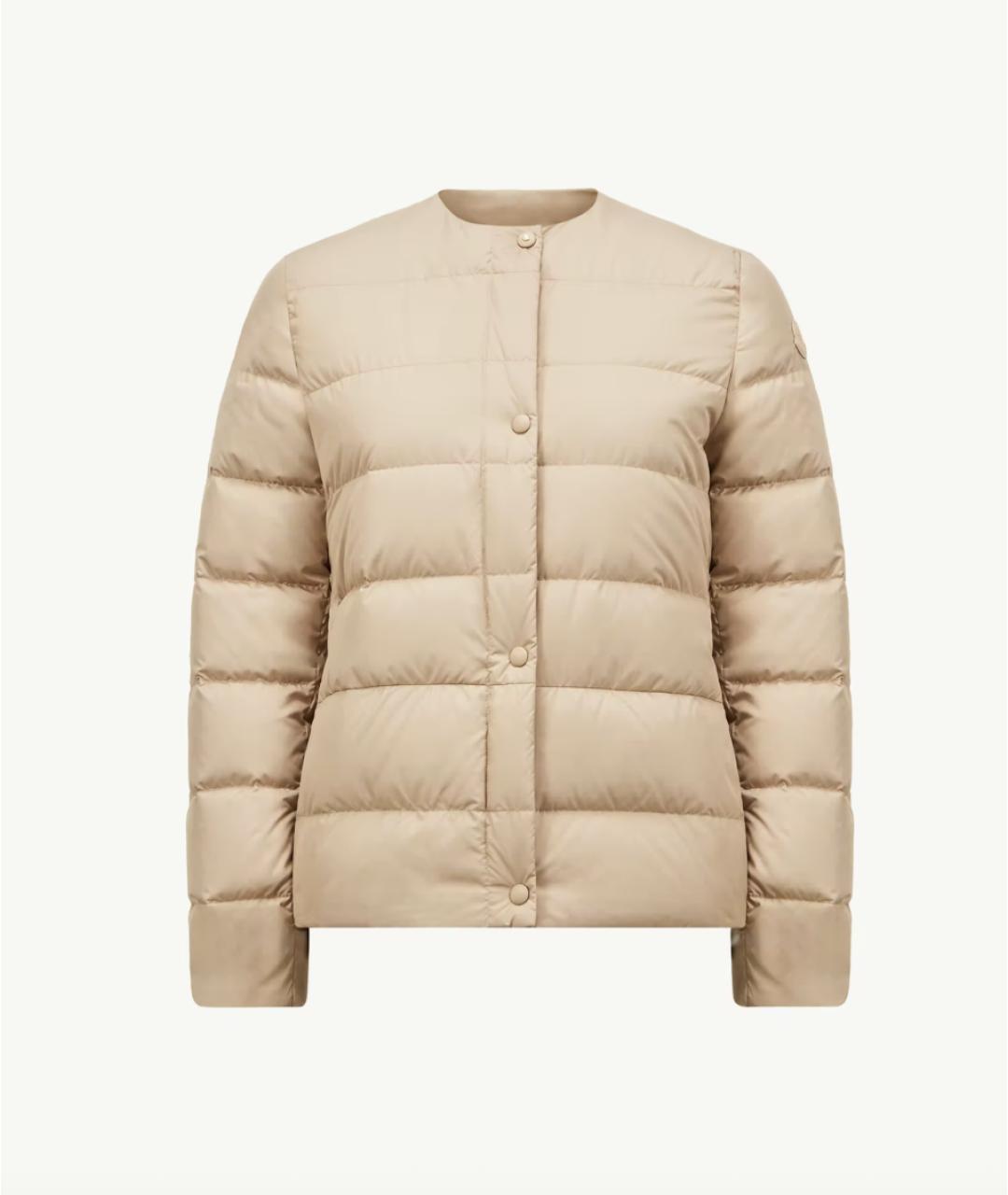 MONCLER Бежевая полиамидовая куртка, фото 6