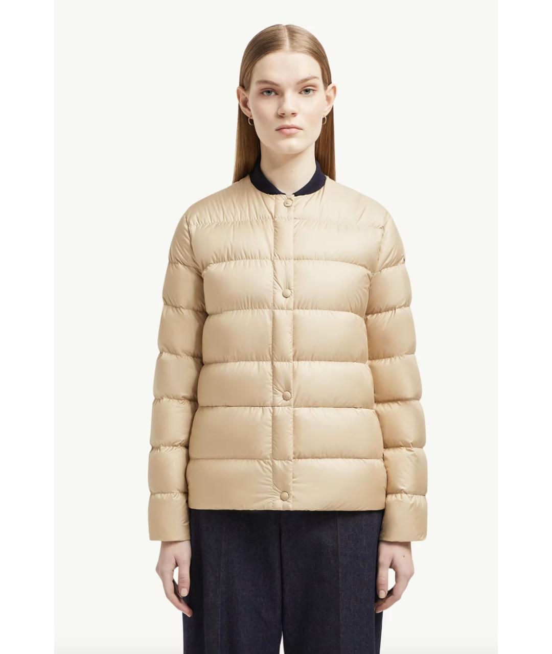 MONCLER Бежевая полиамидовая куртка, фото 2