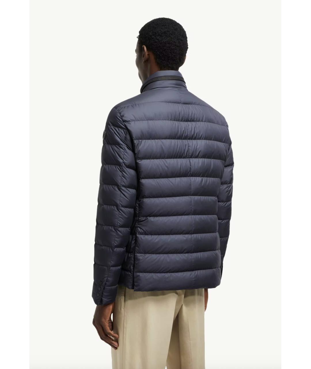 MONCLER Темно-синяя полиамидовая куртка, фото 4