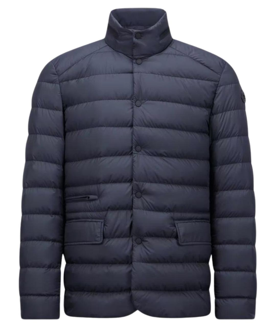 MONCLER Темно-синяя полиамидовая куртка, фото 1