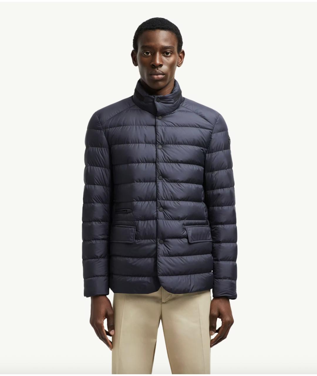 MONCLER Темно-синяя полиамидовая куртка, фото 3