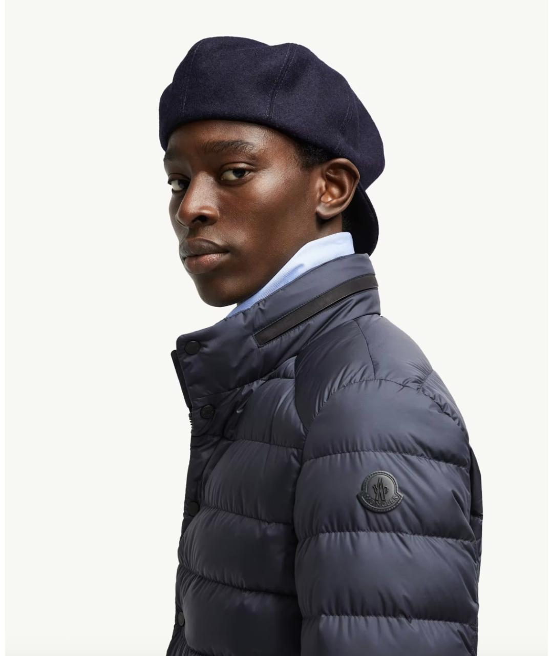MONCLER Темно-синяя полиамидовая куртка, фото 2