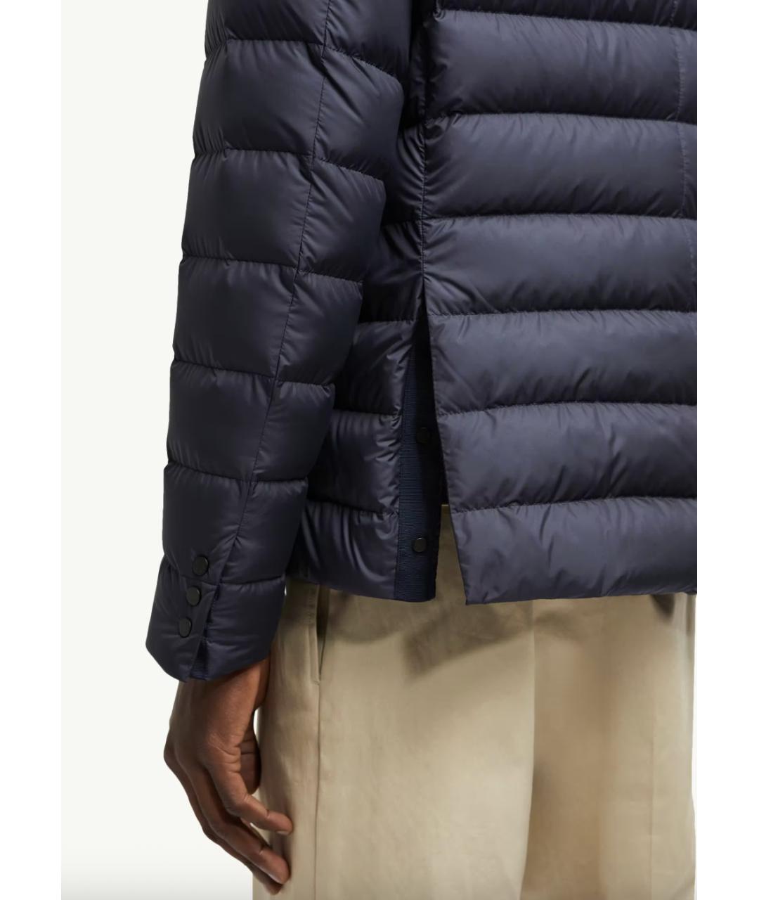MONCLER Темно-синяя полиамидовая куртка, фото 5