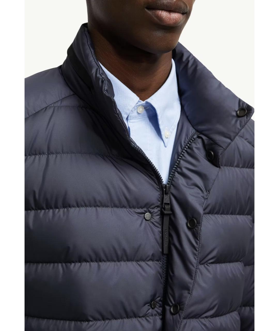 MONCLER Темно-синяя полиамидовая куртка, фото 6