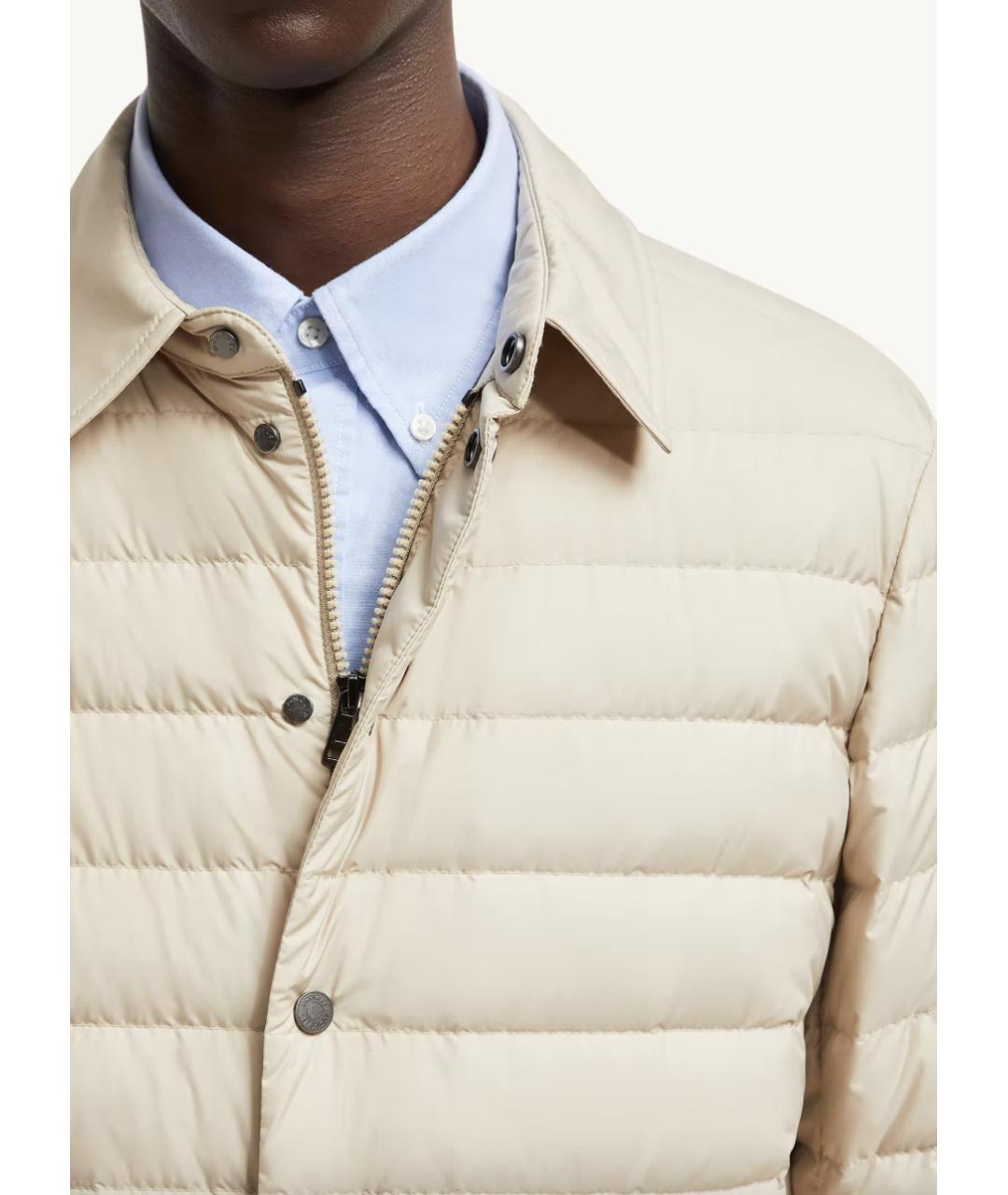 MONCLER Бежевая полиамидовая куртка, фото 5