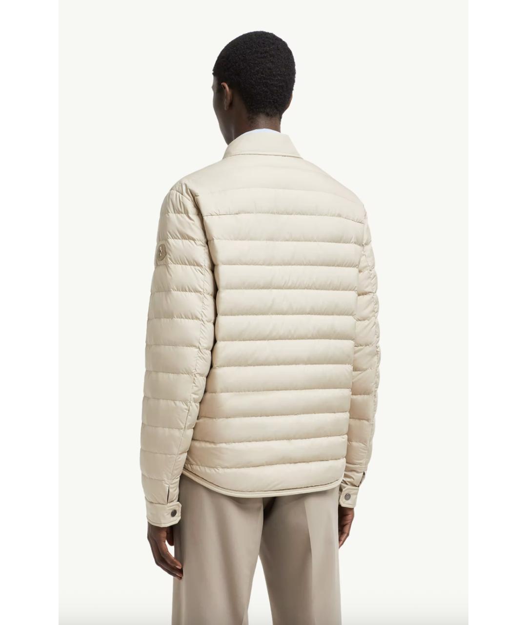 MONCLER Бежевая полиамидовая куртка, фото 4
