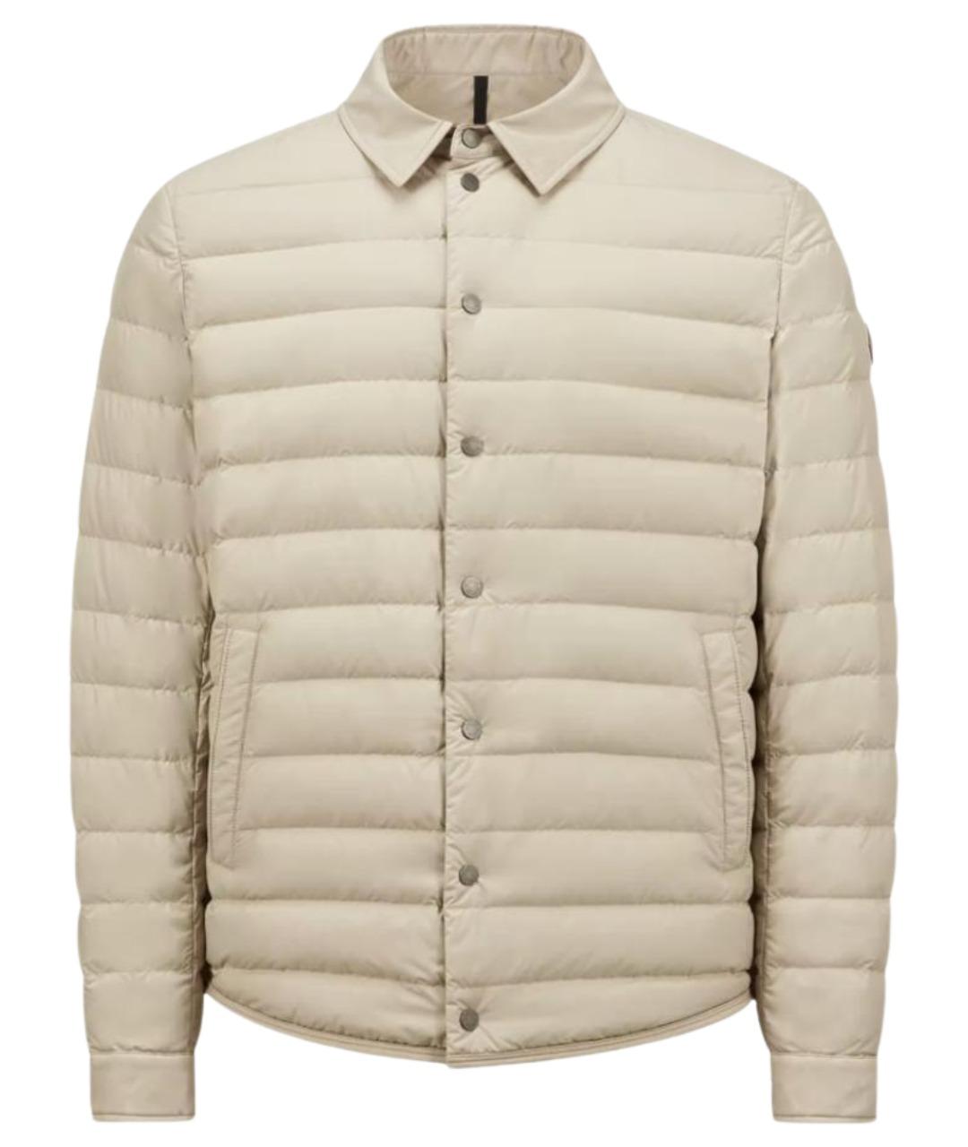 MONCLER Бежевая полиамидовая куртка, фото 1