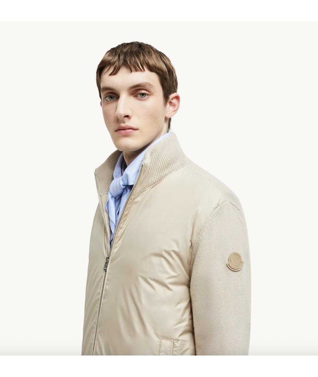MONCLER Бежевый шерстяной кардиган, фото 3