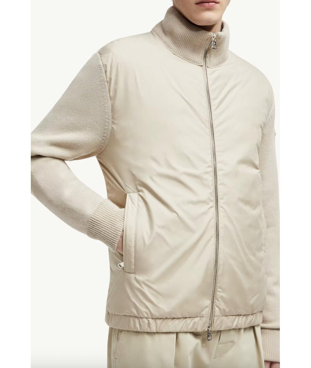 MONCLER Бежевый шерстяной кардиган, фото 6