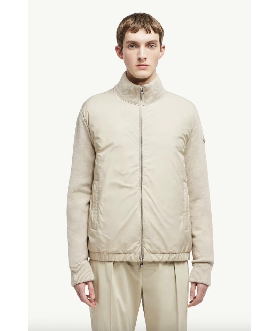 MONCLER Бежевый шерстяной кардиган, фото 4