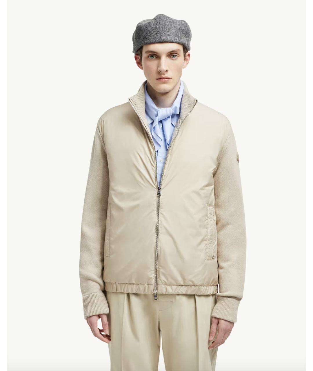 MONCLER Бежевый шерстяной кардиган, фото 2
