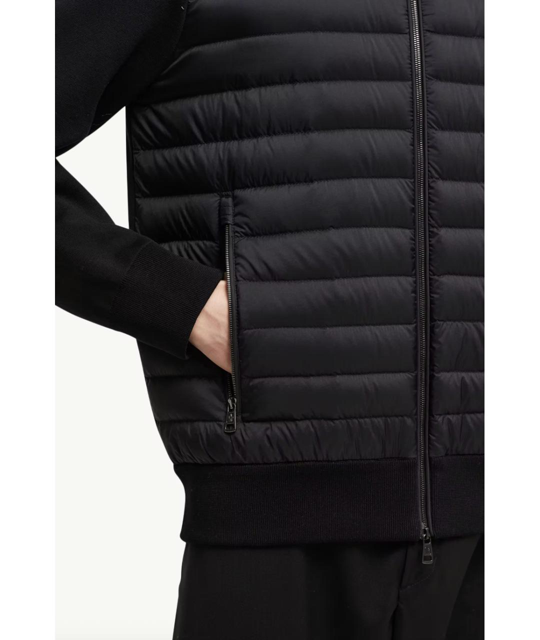 MONCLER Черный полиамидовый кардиган, фото 5