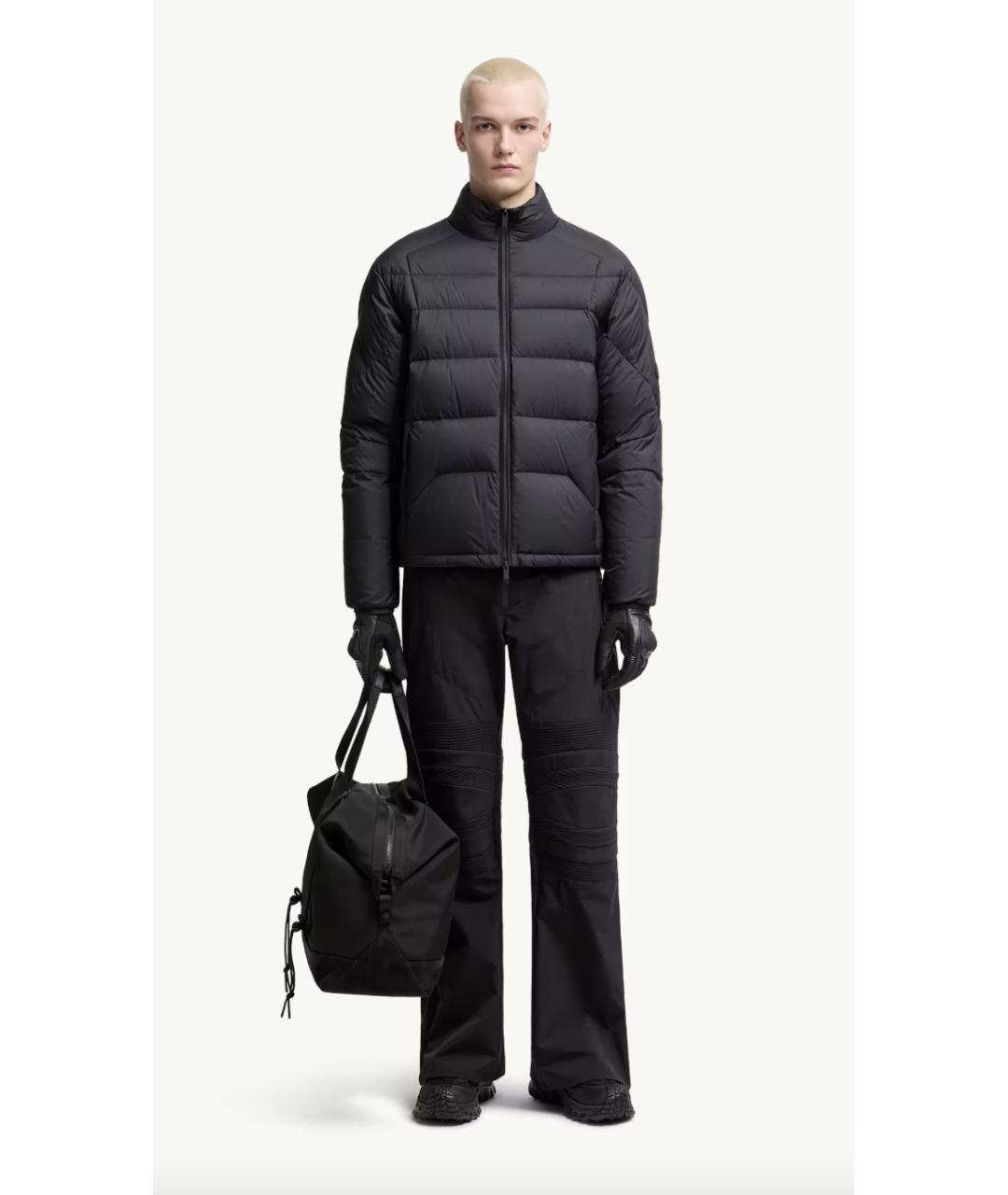 MONCLER Черный полиэстеровый пуховик, фото 2