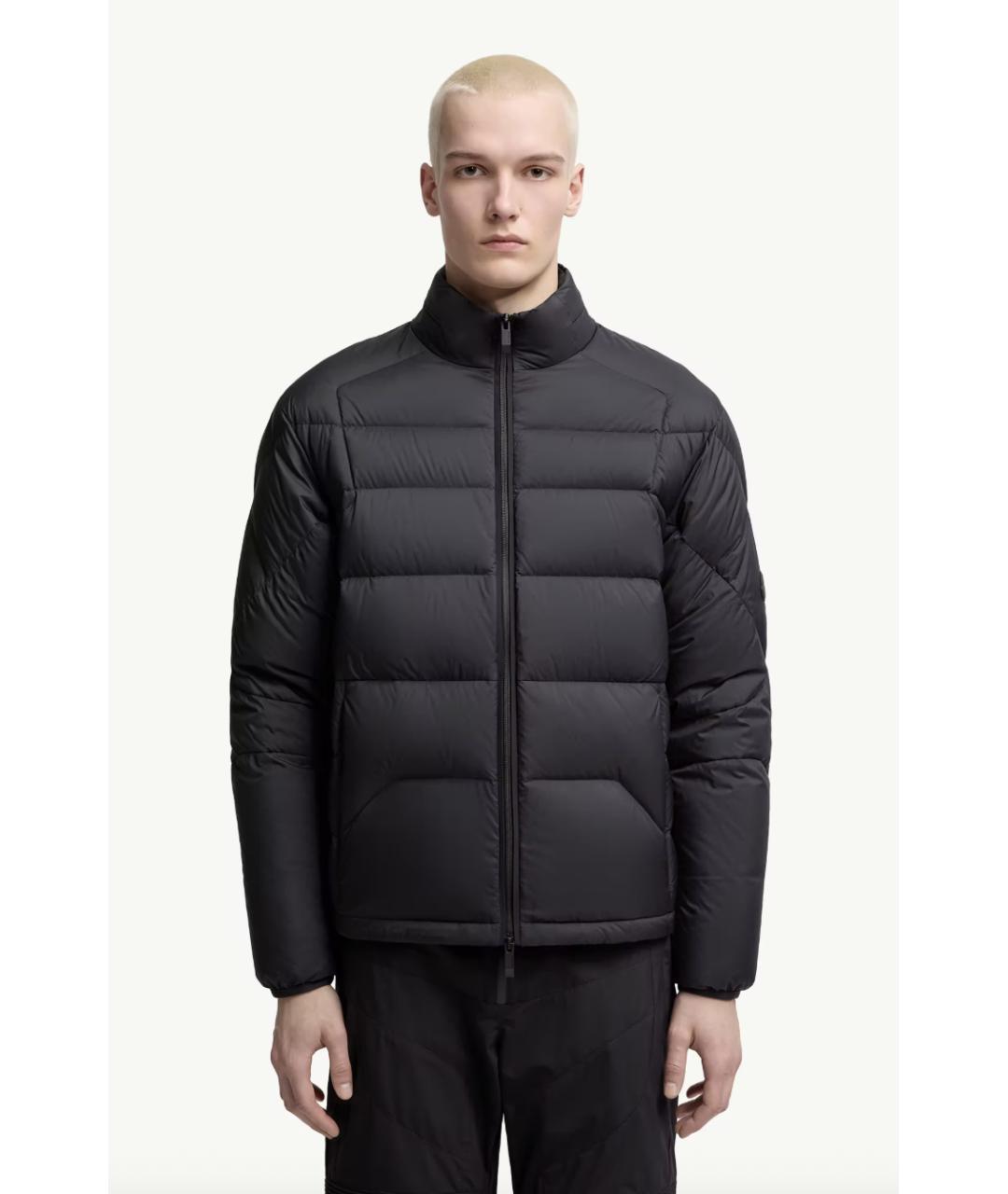 MONCLER Черный полиэстеровый пуховик, фото 3