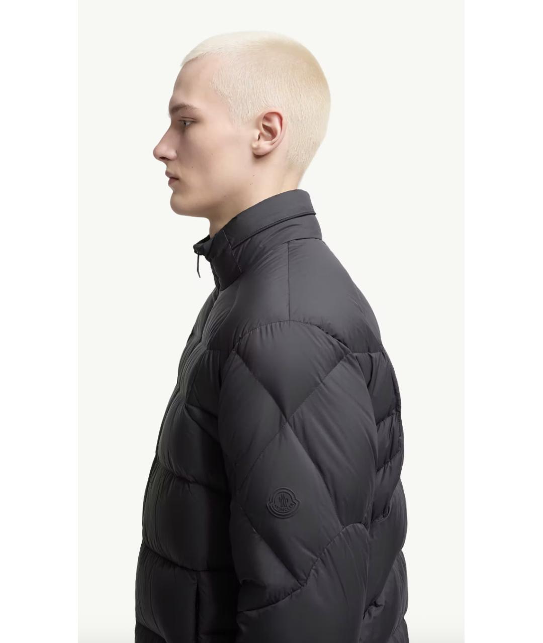 MONCLER Черный полиэстеровый пуховик, фото 4
