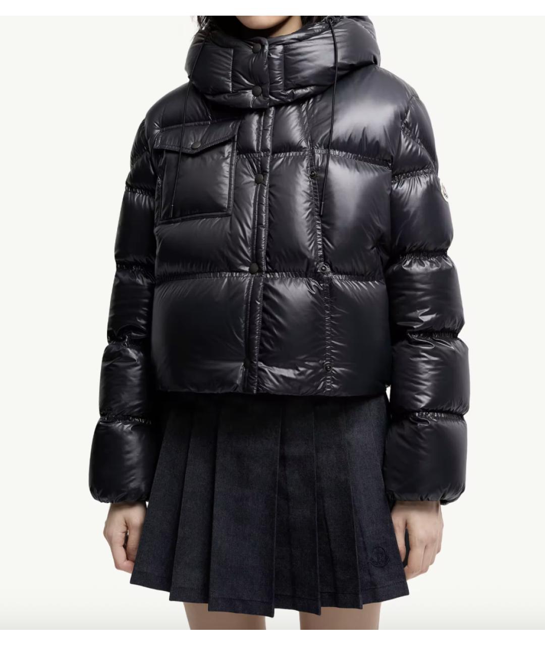 MONCLER Черный полиамидовый пуховик, фото 2