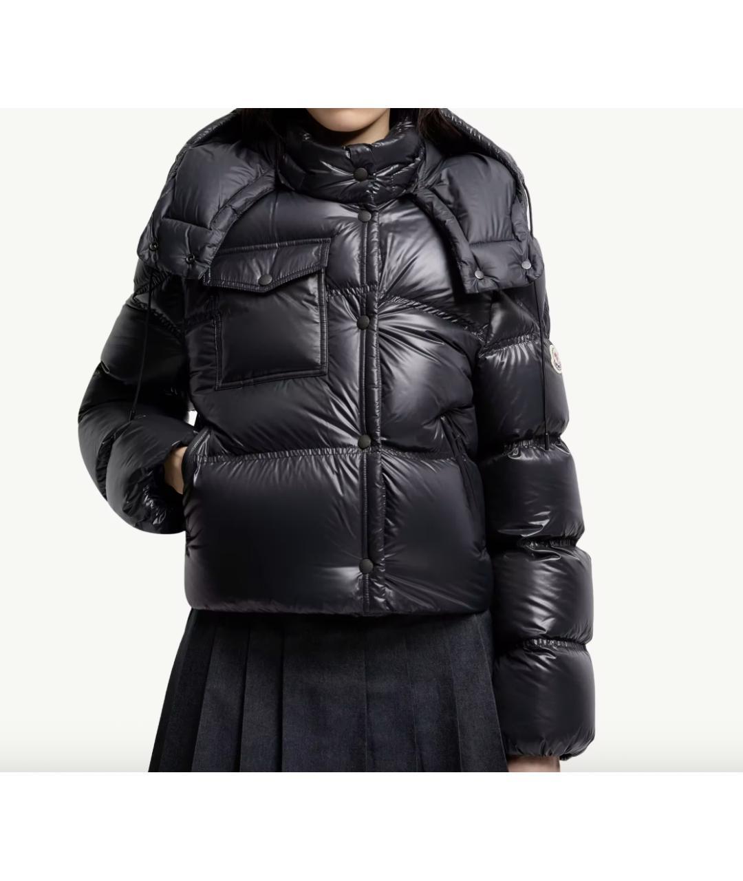 MONCLER Черный полиамидовый пуховик, фото 4