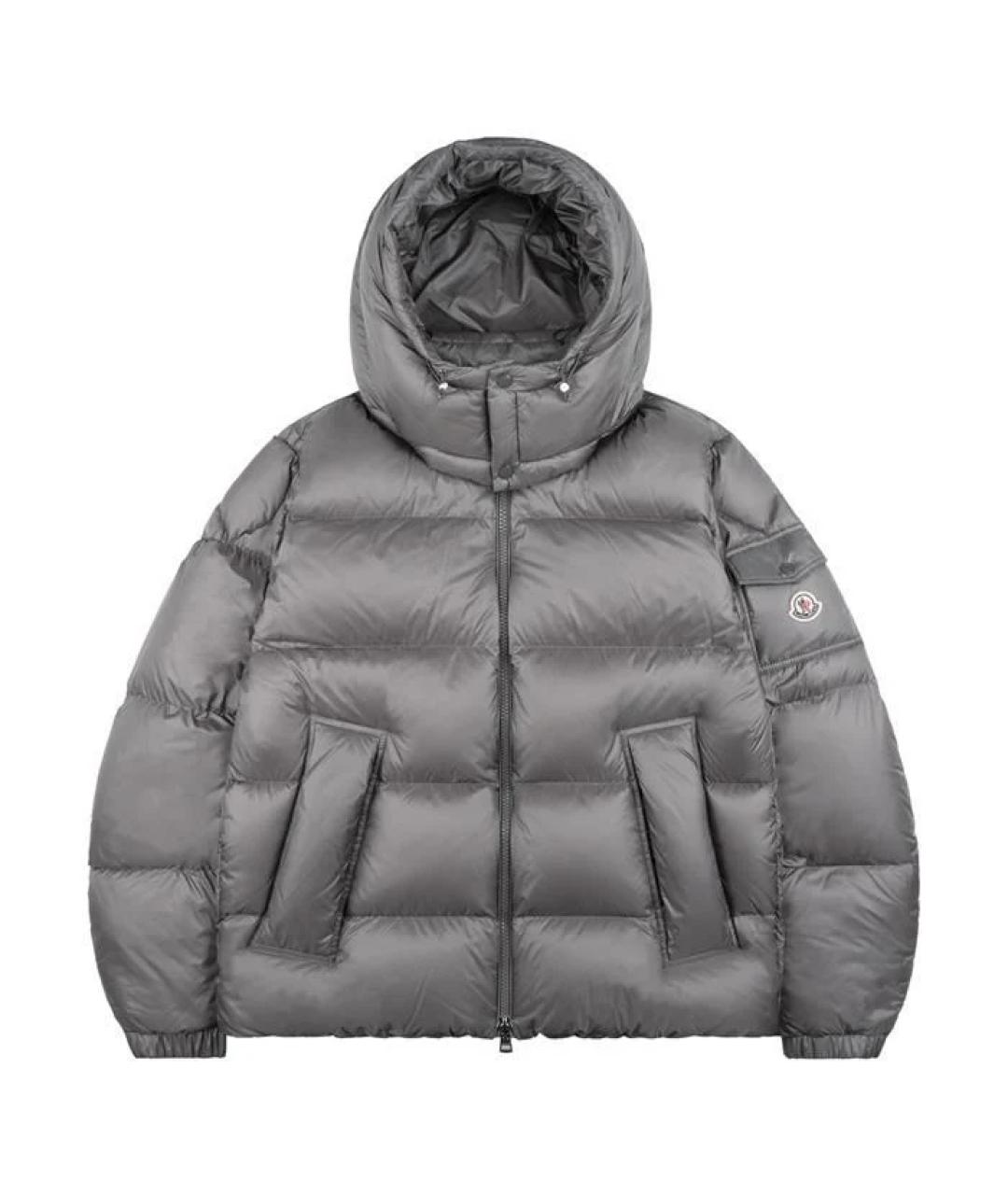 MONCLER Серая полиамидовая куртка, фото 1