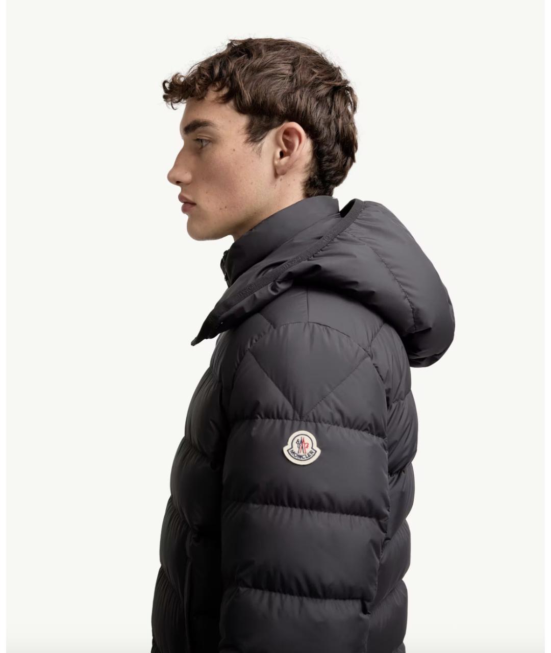 MONCLER Черная полиэстеровая куртка, фото 2