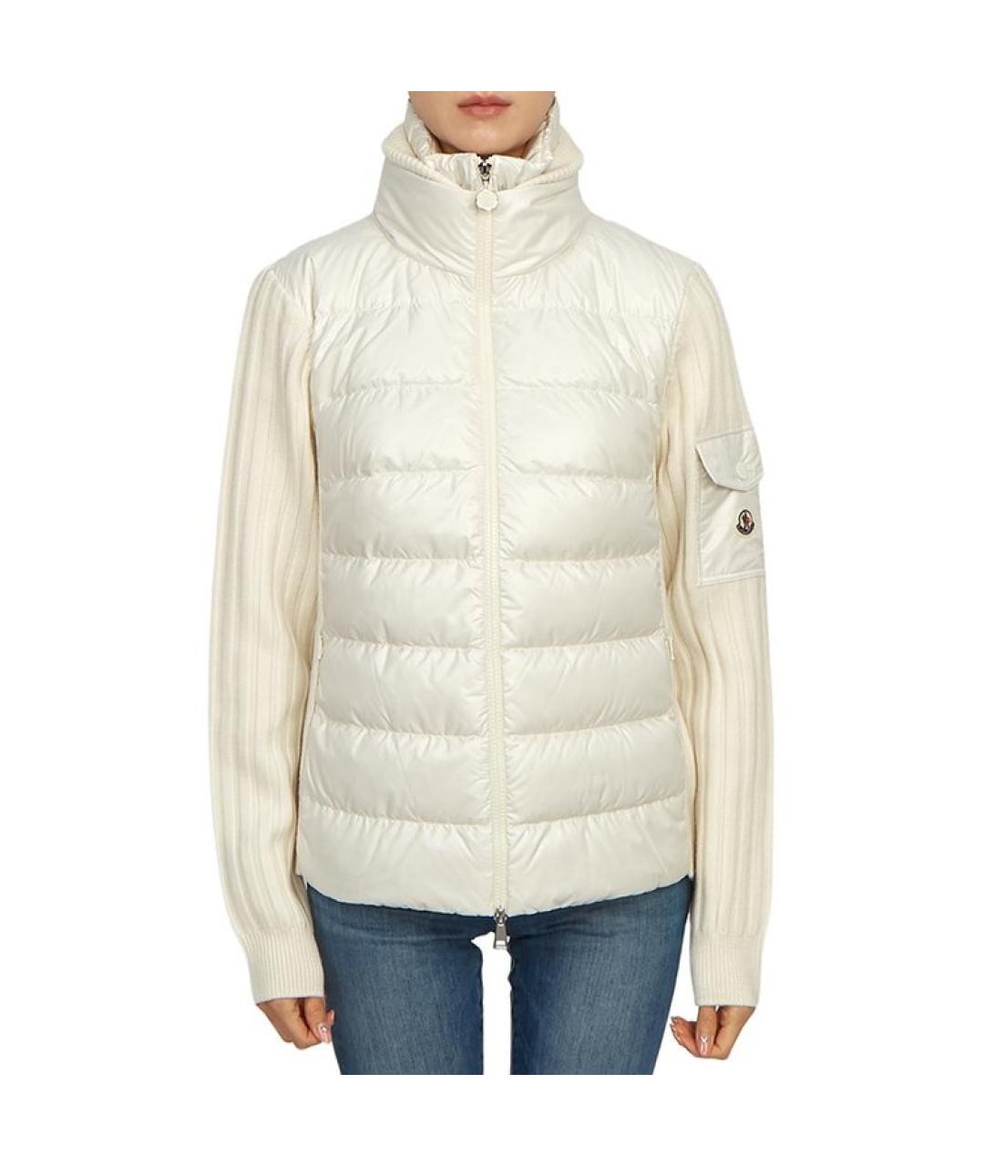 MONCLER Белая полиамидовая куртка, фото 2