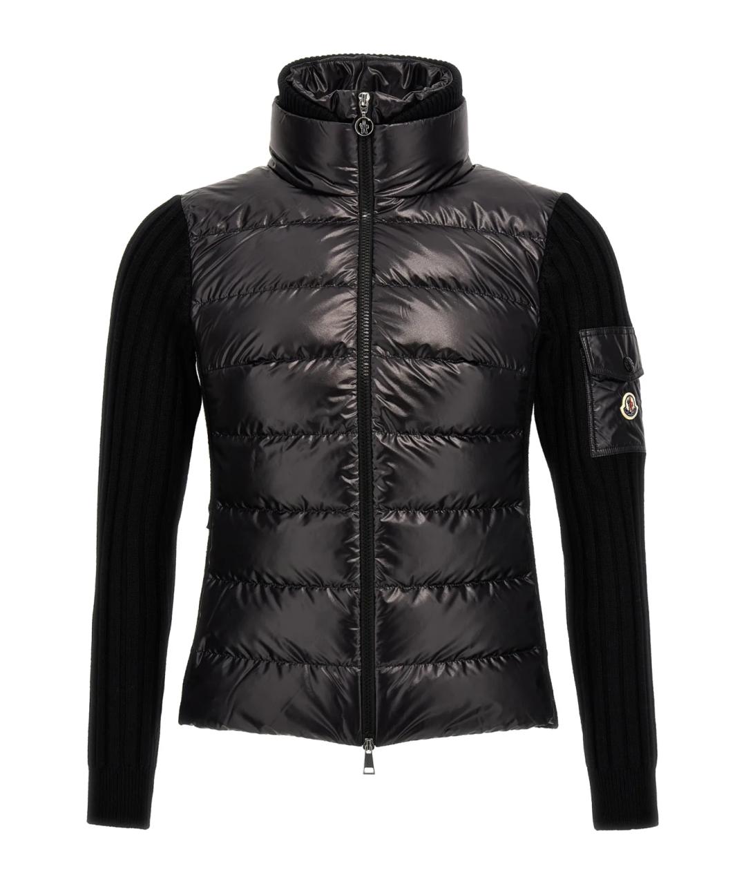 MONCLER Черная полиэстеровая куртка, фото 1