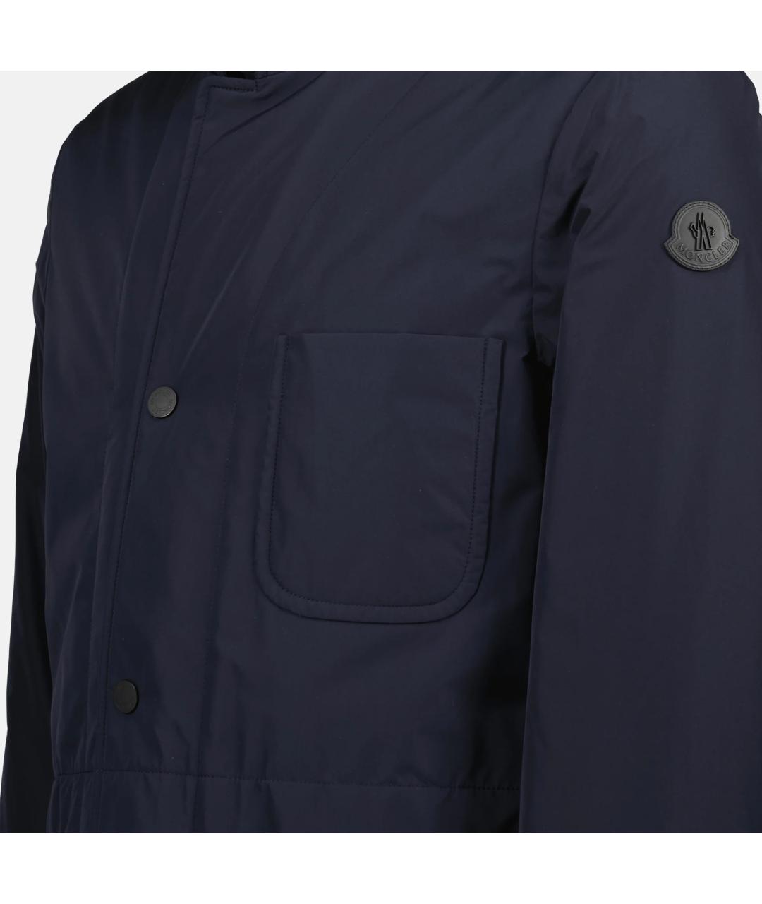 MONCLER Темно-синяя полиэстеровая куртка, фото 2