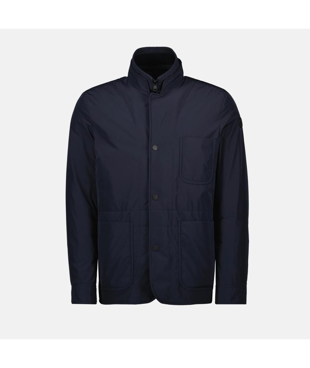 MONCLER Темно-синяя полиэстеровая куртка, фото 5
