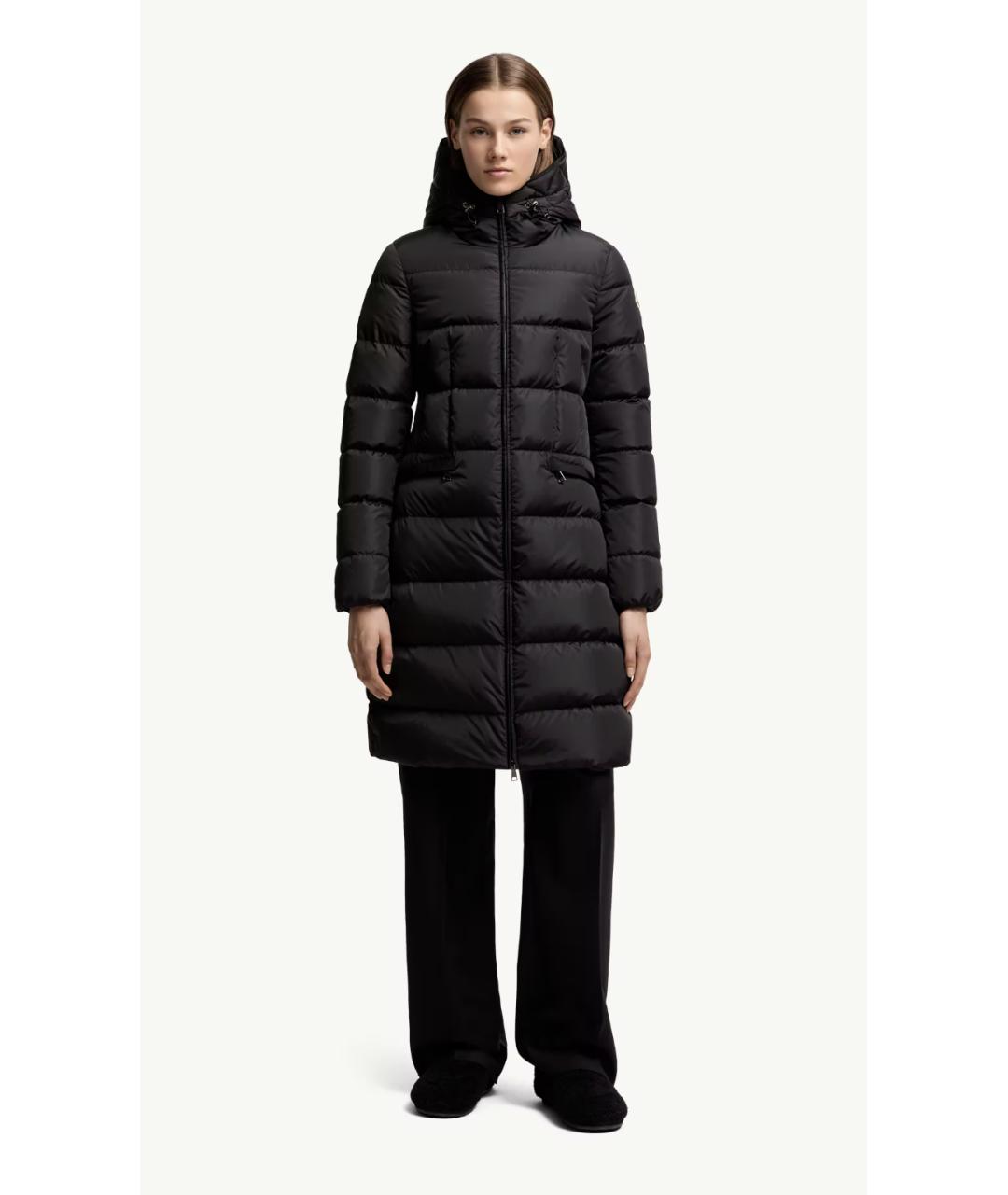 MONCLER Черный полиэстеровый пуховик, фото 2