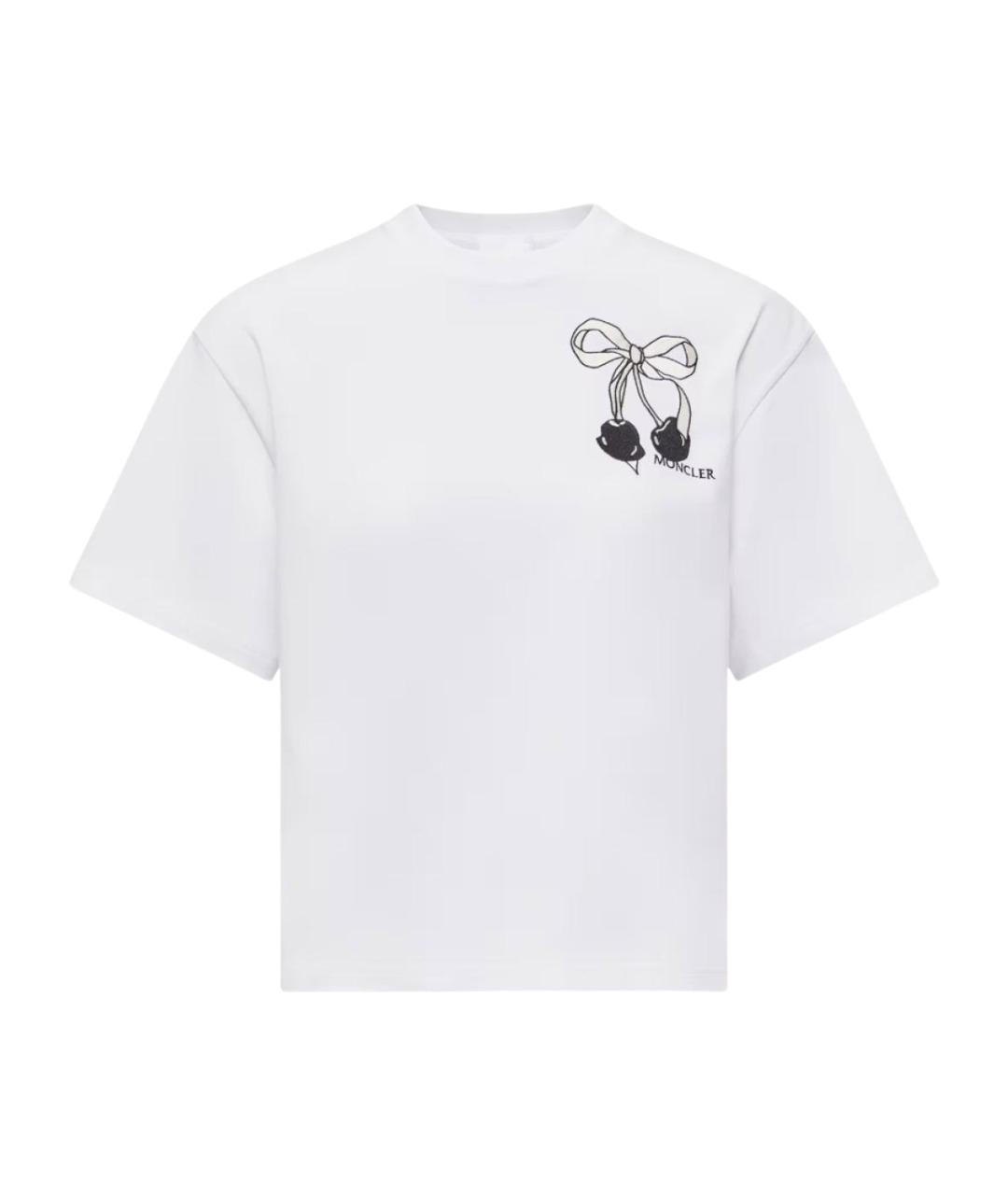 MONCLER Белая хлопковая футболка, фото 1