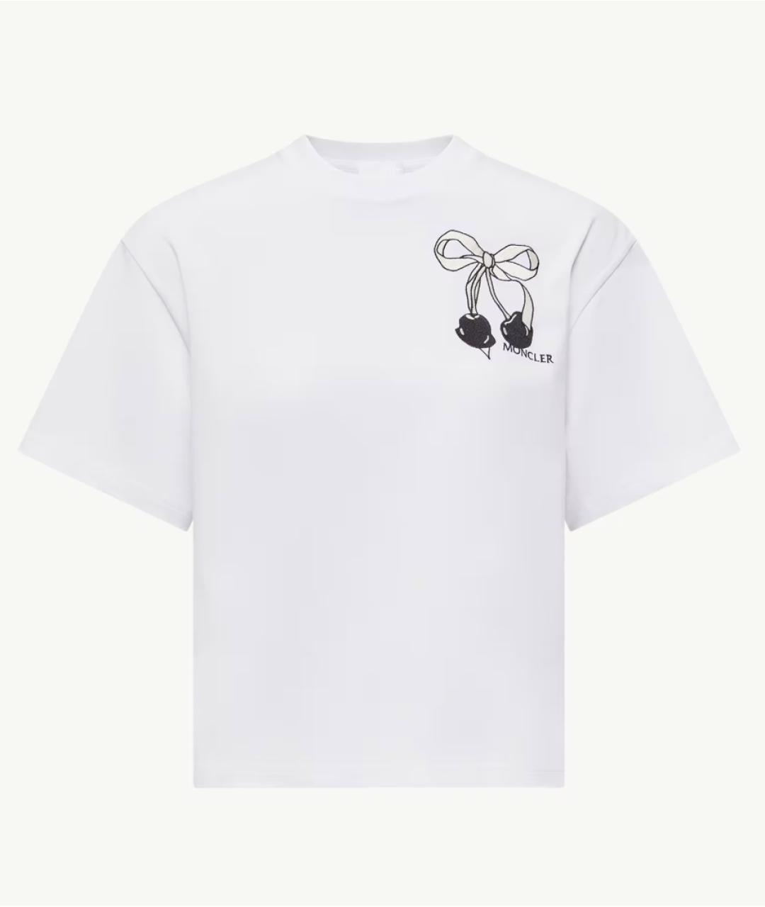 MONCLER Белая хлопковая футболка, фото 4