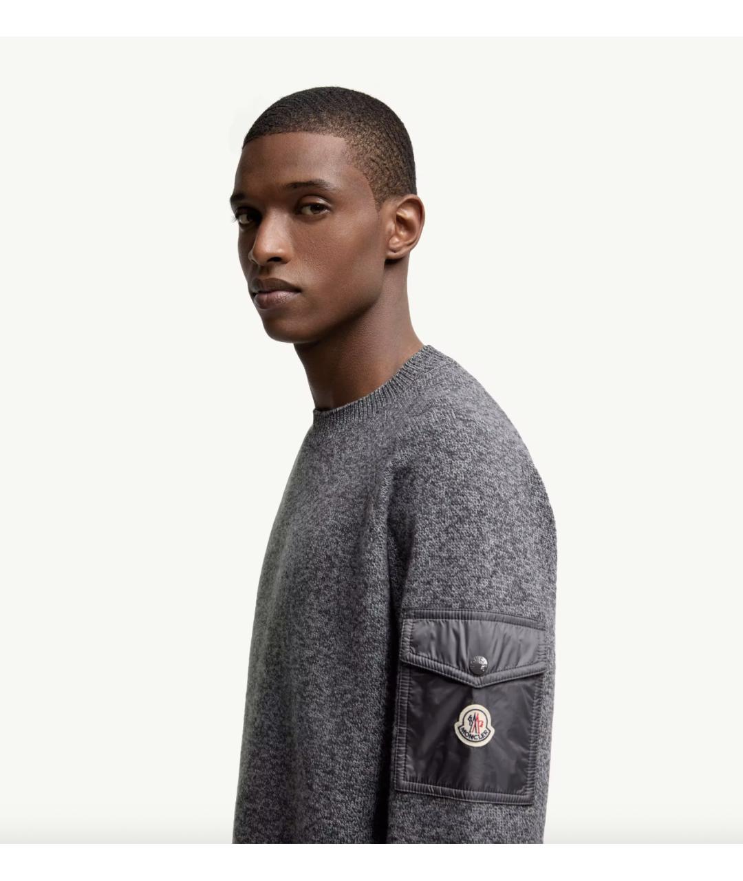 MONCLER Серый шерстяной джемпер / свитер, фото 3