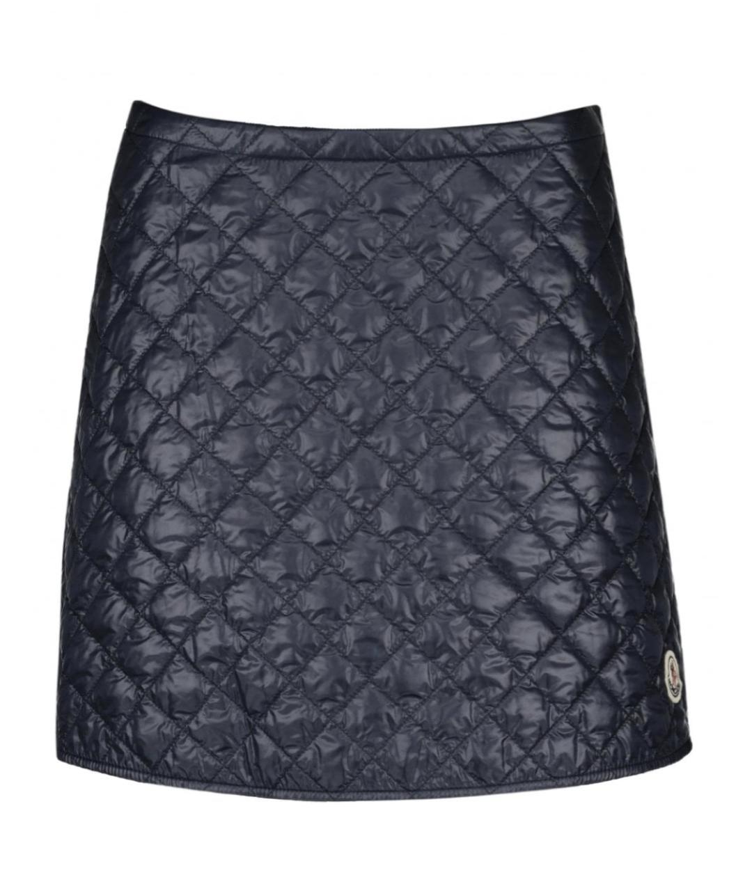 MONCLER Синяя синтетическая юбка мини, фото 1