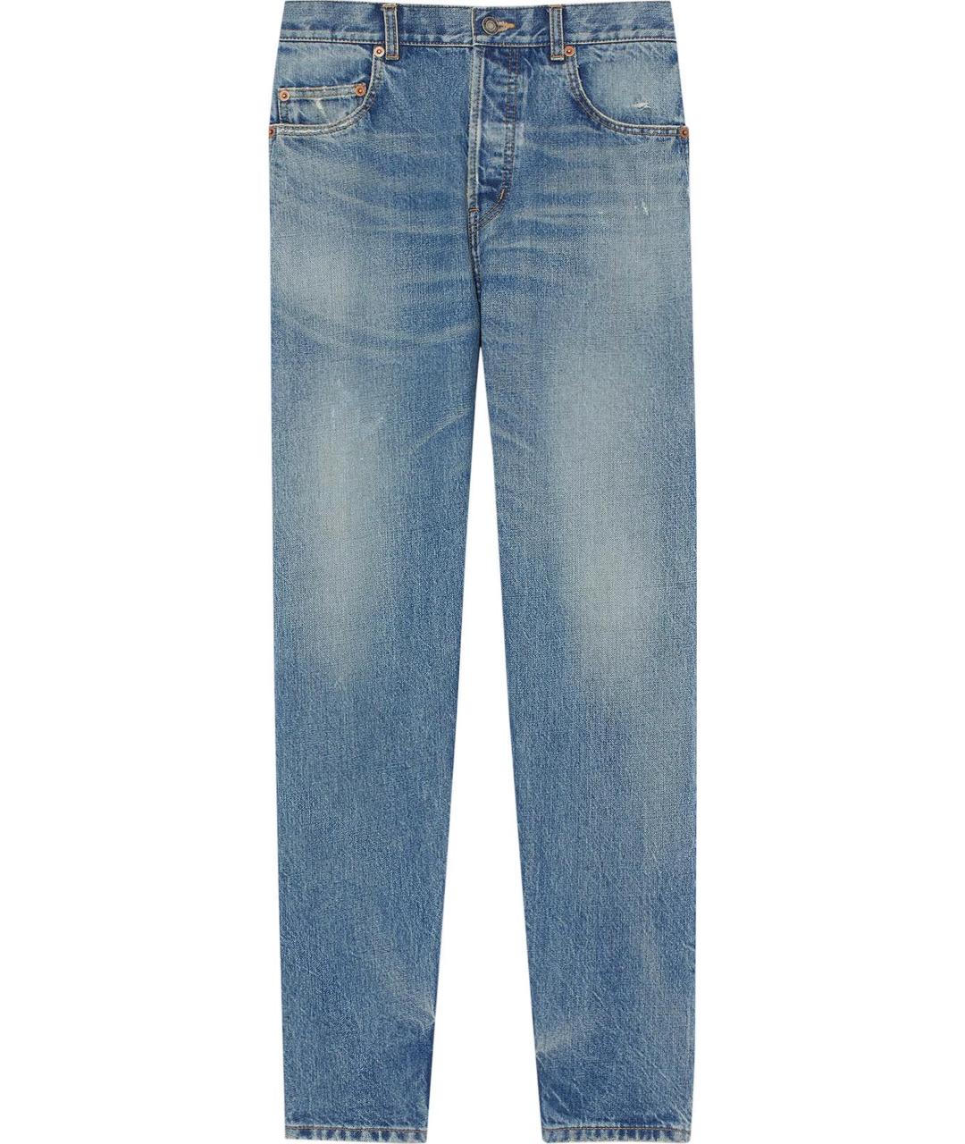 SAINT LAURENT Голубые прямые джинсы, фото 1