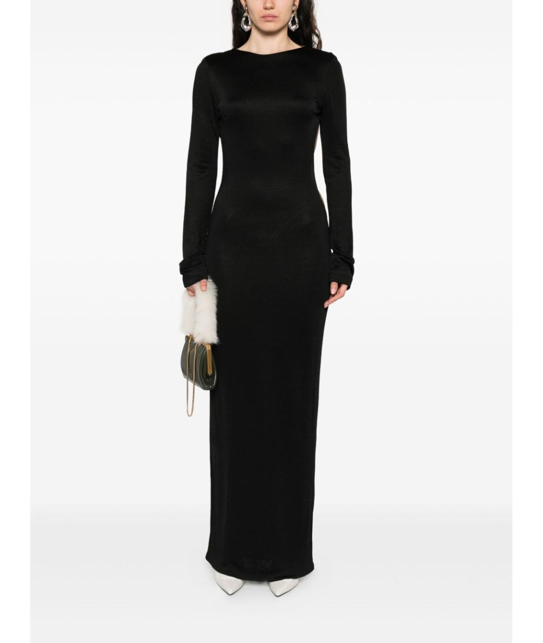 SAINT LAURENT Черное вискозное платье, фото 2