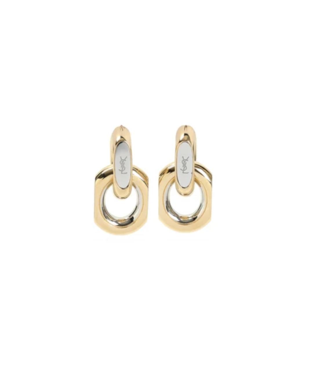 SAINT LAURENT Золотые латунные серьги, фото 1