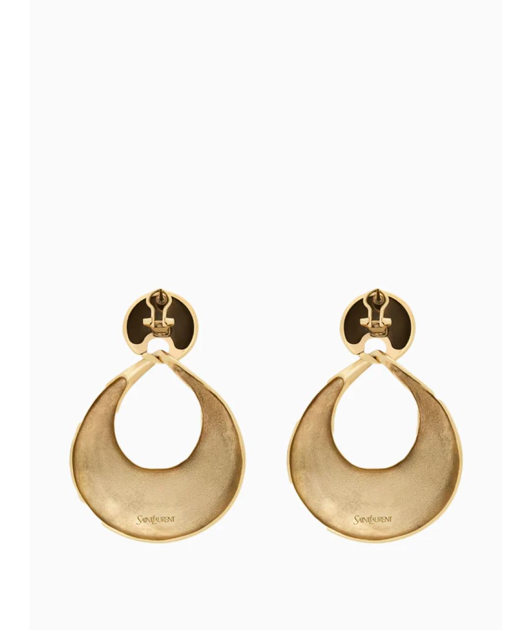 SAINT LAURENT Золотые латунные серьги, фото 2