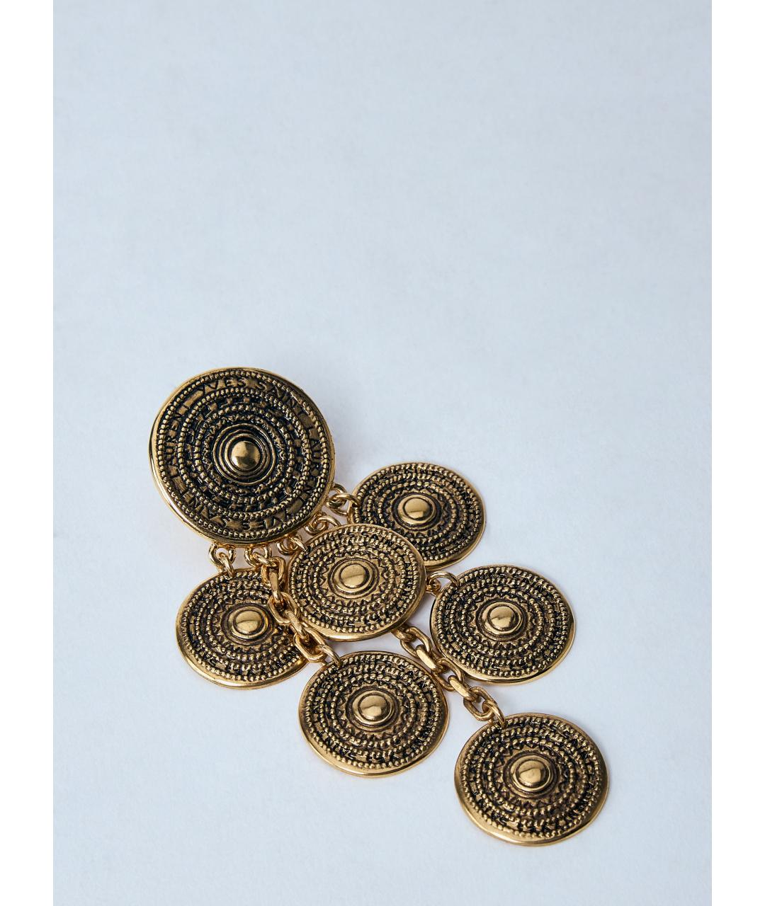 SAINT LAURENT Золотые латунные серьги, фото 2