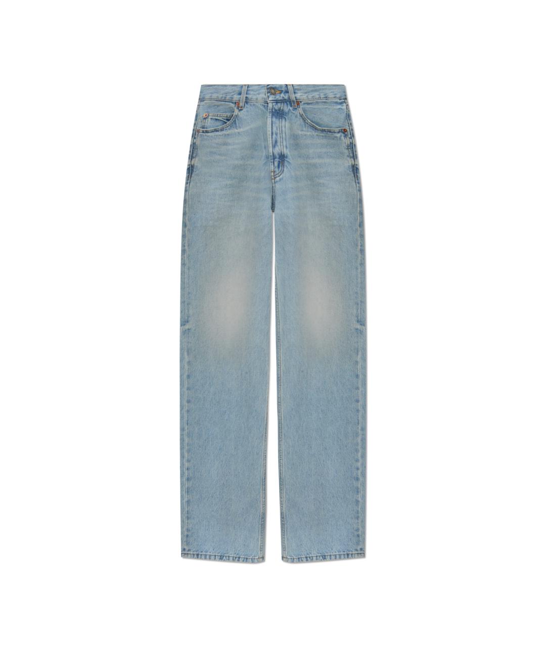 SAINT LAURENT Голубые прямые джинсы, фото 1